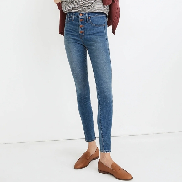 Madewell Size‎ 25 P 10" High-Rise Skinny Jeans in Dewitt Wash: Button-Front - Picture 1 of 7